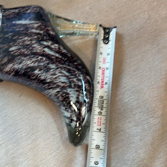 Glass High-Heeled Boot Vase Green Buckle Boot Tall cavalier glass - Picture 8 of 13